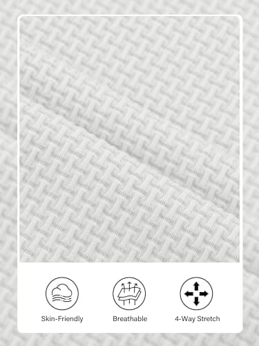JEMLDL Men's Jacquard Sports Golf Polo Shirts Moisture Wicking Breathable Short Sleeve Performance Dry Fit Polo Shirts White M - Thumbnail 6