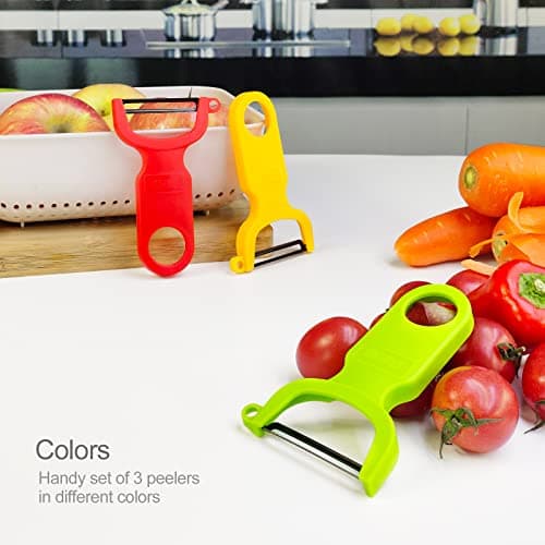Original Vegetable Peeler Carbon Steel Blade 3-Pack Red/Green/Yellow - Thumbnail 5