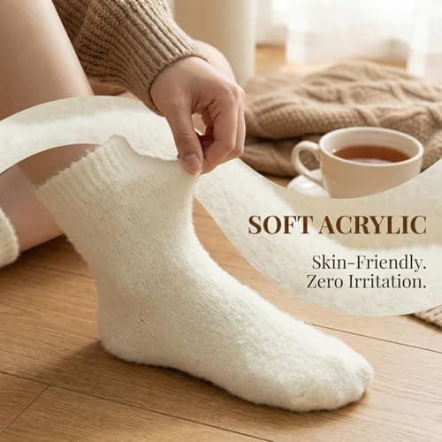 BSHITWO Soft Fleece Lined Crew Socks, 3 Pack - Thumbnail 4