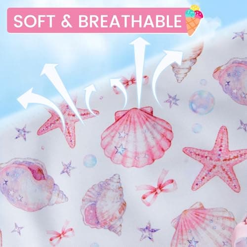 DivingBirds Baby Girls Toddler Two-Piece Swimsuit with Hat, Ruffle Bowknot Bathing Suit Swimwear Set Pink and White for 3-4 Years - Thumbnail 4