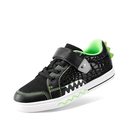 DREAM PAIRS Boys Sneakers Little Kids Toddler Shoes Storybook Causal Walking Shoes Non-Slip with Hook and Loop,Size 12 Little Kid,Black/Green,KKUMFN2513 - Image 1