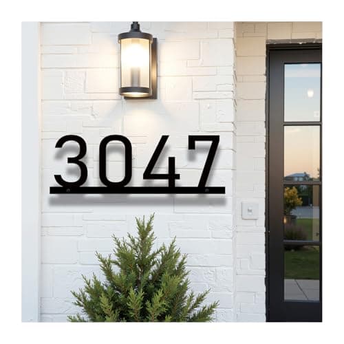 House Numbers for Outside, Personalized Metal House Number Sign, Modern Metal Address Signs for Houses, Large Number Address Plaque with Floating Screw Kit - Image 1