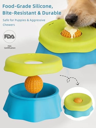 Huafly Slow Feeder Dog Bowls,3-Layer Detachable for Easy Cleaning,Dual-Use Wet Lick & Dry Slow Feeder,Food-Grade Silicone,Anti-Slip Base for All Floors,for Small,Medium,Large Dogs - Thumbnail 4