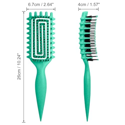 Inpoipsor Curly Hair Brush, Curl Defining Brush for Women and Men, Effortless Detangling and Shaping for Curls, Waves and Coils, Reduces Pulling, Smooth Results (Green) - Thumbnail 5