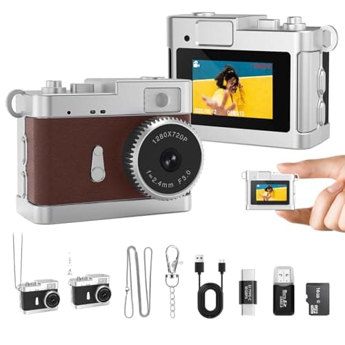 Keychain Camera, 16GB Mini Digital Camera with Built-in Flash & Retro Filters, Pocket Mini Camera for Travel, Vlogging, Birthday Gift for Friends - Image 1
