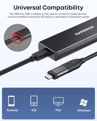 GARMESE Portable External SSD 500GB, USB 3.2 Gen 2 External Solid State Drive Up to 1000MB/s, Ultra-Fast Portable SSD Storage for PC, Laptop, Tablet, Game Console – Plug & Play - Thumbnail 5