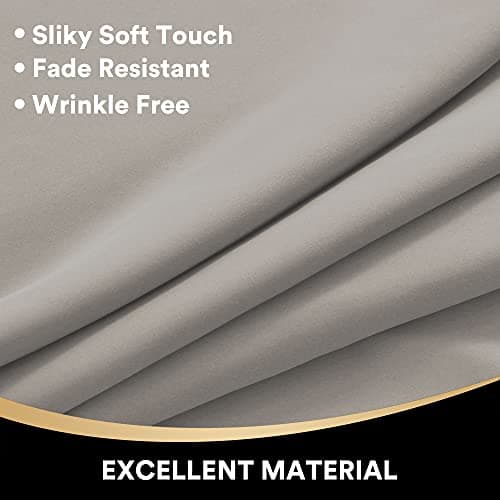 PrinceDeco 100% Blackout Curtains 108 inches Long, Full Light Blocking Drapes with Black Liner for Nursery, Thermal Insulated Draperies for Hall, Villa (2 Pieces, 52" Wide Each Panel, Simply Taupe) - Thumbnail 5