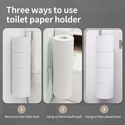 Conworld Toilet Paper Storage for 4 Roll Tissue, Over The Tank Toilet Paper Holder, Stainless Steel Rustproof Toilet Paper Holder Wall Mount, for Rv, Bathroom Storage and Organization, Silver, 1 Pack - Thumbnail 2