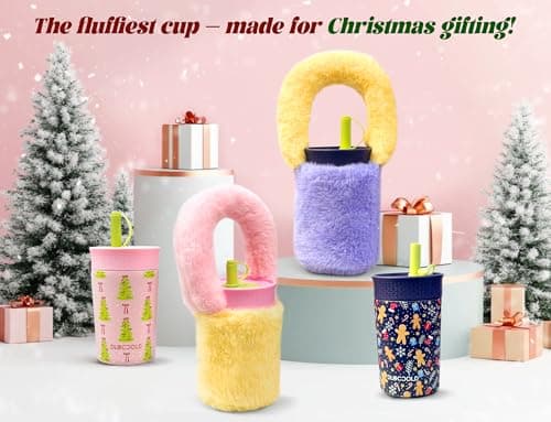 DLOCCOLD 12oz Insulated Stainless Steel Straw Tumbler with Plush Warm Water Bottle Carrier, Sling Bag Holder, Reusable Sippy Cup With Leak-Proof Spill Resistant Flexible Straw Lid, Easy to Clean - Thumbnail 2