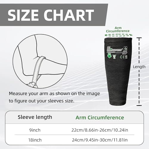 Schwer AIR-SKIN ANSI A6 Cut Resistant Arm Sleeves, Cooling Cut Sleeves with High Risk Cut Protection for Thin Skin, Gardening Safety Protective Sleeve for Farming, Yard, Pet Grooming, Black, 3 Pairs - Thumbnail 5