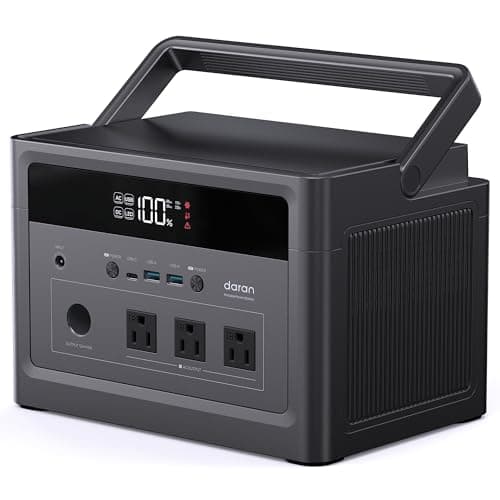 DARAN Portable Power Station 1200W Surge, 576Wh LiFePO4 Battery, 100W USB-C PD Fast Charg, Solar Generator for Home Emergency, Camping, RV Off-Grid Power - Image 1