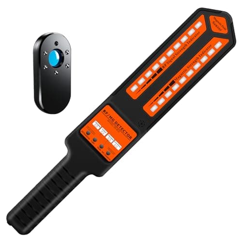 KEULGOUL Hidden Camera Detector & GPS Tracker Finder, RF Signal Scanner Anti-Spy Device with Magnetic Field Detection, Infrared Lens Finder & Stranger Intrusion Alarm, Portable Bug Sweeper