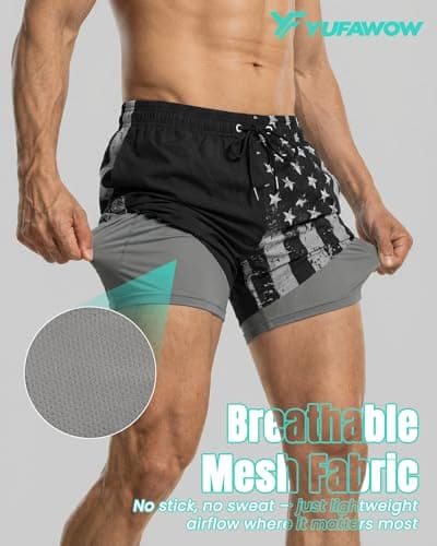 9 Inch 9in Men Swim Trunks Compression Liner Quick Dry Drawstring Pockets Inseam Male Swimwear Swimsuit Swimtrunks Boardshorts Bathing Suit Beach Pool Board Surf Short Mesh Essentials - Thumbnail 4