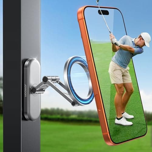 JOYROOM Upgraded Magnetic Golf Cart Phone Holder, [Tri-fold+All Metal] Magsafe Phone Holder Compatible with MagSafe iPhone 17 16 15 14 13 12 Fits EZGO Club Car Yamaha Icon Golf Cart Accessories Gifts - Image 1