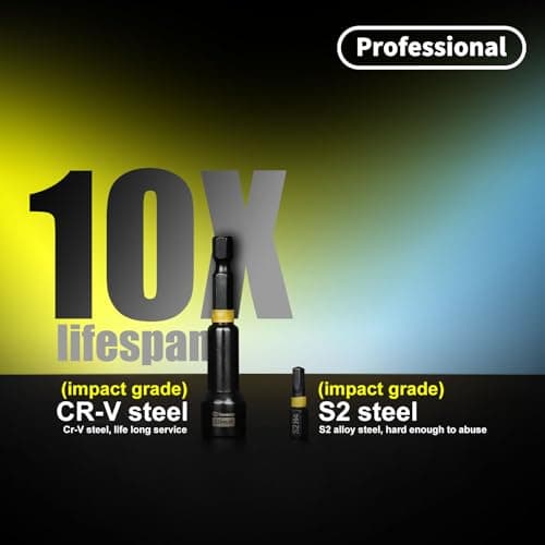 Facoow 55PCS Impact Nut Driver Set Magnetic, SAE&Metric Nut Drivers, Deep Impact Nut Drivers, Impact Socket Adapters, Wing Nut Driver, Power Bit,Quick Release Extension, Pivoting Nutsetter,Storage Box - Thumbnail 6