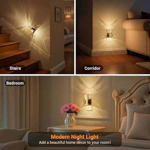 JandCase Night Light, Automatic Night Lights Plug into Wall, 3000K LED Nightlights with 0-100LM Adjustable Brightness, Night Light Plug in with Light Sensor for Bathroom Hallway Room Decor - Thumbnail 6