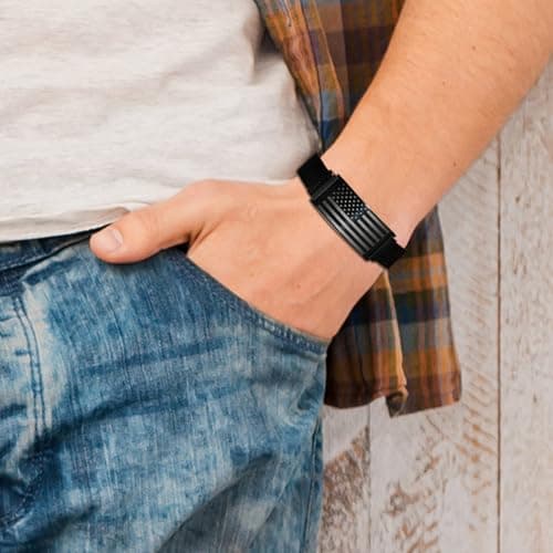 GLEZZA Gifts for Dad to be, Stainless Steel American Flag Bracelet Jewelry for Men, Father’s Day Birthday Christmas Gifts,Adjustable Size (To Dad to be) - Thumbnail 3