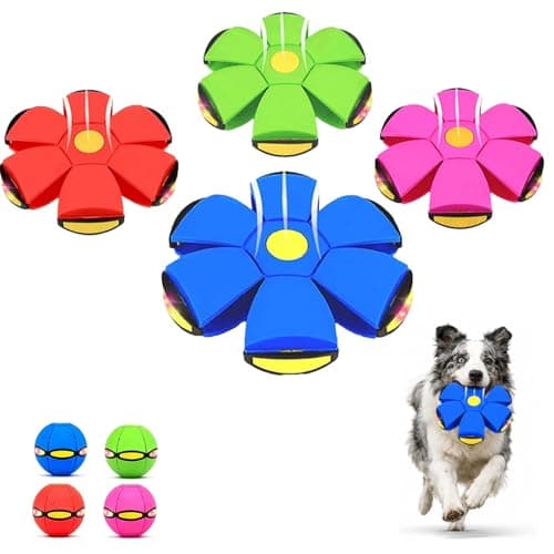 Magic Ball, Led Lights Flying Saucer Bouncy Ball Two Modes to Switch Freely, Magic Bouncing Balls for Parent-Child Indoor Outdoor Toss Catch Games, Pet Meta Balls