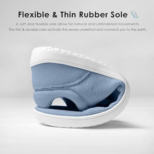 AIRHAS Womens Minimalist Barefoot Shoes Zero Drop Wide Toe Box Shoes Lightweight Casual Fashion Sneakers for Women(Light Blue,7.5 - Thumbnail 4