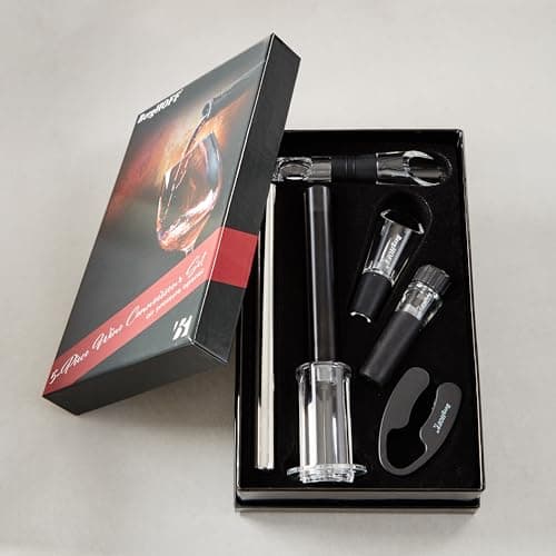 BergHOFF 6Pc Air Pressure Wine Opener with Chiller Pourer, Foil Cutter, Aerator Pourer, Vacuum Stopper Great for Gift - Thumbnail 5