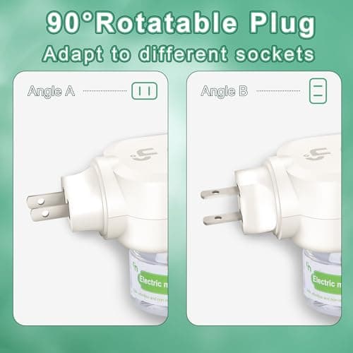 Ddrihlees Mosquito Repeller Indoor Use, Electronic Mosquito Repellent Plug in Wall Outlet, Include 1 Pack 280 Hr Refills for Home, Bedroom, Office - Thumbnail 4