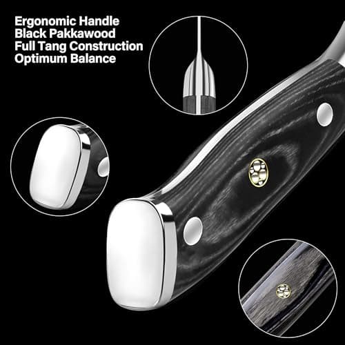 ANSHEE 6 Inch Boning Knife - Full Tang High Carbon Stainless Steel Professional Chef & Kitchen Blade, Multipurpose with Wood Handle Sheath&Gift Box for Meat,Fish Cutting&Deboning (Home&Restaurant Use) - Thumbnail 6