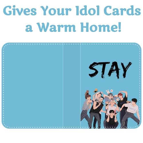 KEFEIKJ Cute Trading Photocard Binder, STAY Photo Album Cartoon Card Holder Book Storage 900 Cards with Sleeves for Lomo Cards Gift - Boys & Girls, idol Photo Protect (Blue, 9 Pockets) - Thumbnail 4