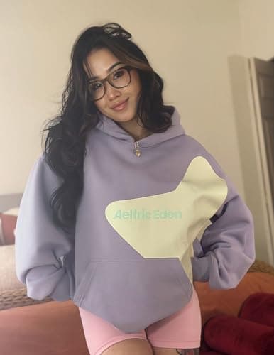 Aelfric Eden Star Graphic Hoodies Purple Print Hoodie Unisex Oversized Hooded Sweatshirt Long Sleeve Pocket Pullover - Thumbnail 3