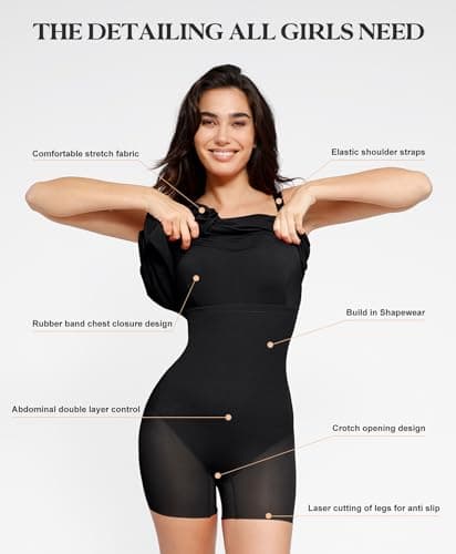 Popilush Shapewear Dress Bodycon Split Maxi Dress with Build in Shapewear 2025 Trending Dresses for Women - Thumbnail 2