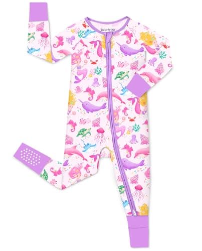 babee Reshinee Viscose derived from bamboo Baby Footie Pajamas Convertible Newborn Sleeper for Baby Girl Zipper Onesie 0-3M - Image 1