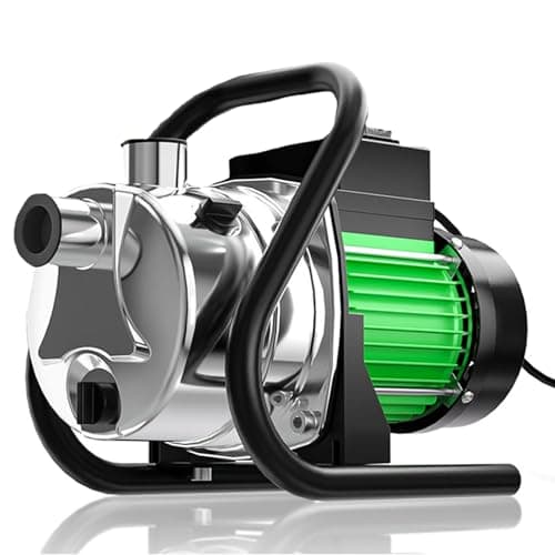 SHANGDA Water Transfer Pump 110V Shallow Well Pump 1.2HP 1200GPH Electric Portable Garden Pressure Booster Pumps for Sprinkler Irrigation Lawn with Adapters, Green