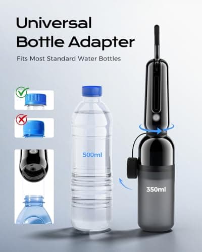 ESSAGER Portable Bidet for Travel, Foldable & Rechargeable Handheld Sprayer–Waterproof with 2 Pressure Modes, 350ml Expandable Bottle for Women, Men, Baby, Postpartum & Personal Hygiene(Black) - Thumbnail 3