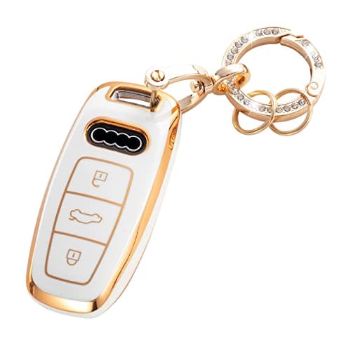 RUABIBAN Key Fob Cover Compatible with Audi, Key Case Protection Fit for A3 A6 A7 A8 E-Tron S3 S6 RS6 S7 RS7 Q7 SQ7 Q8 SQ8 Smart Key Protector - Image 1