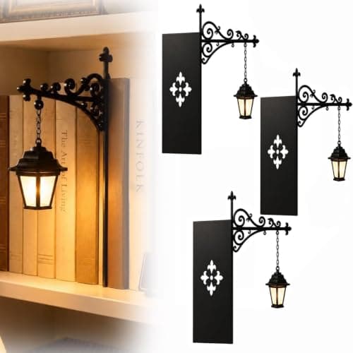 Neliangia Library Lantern-Decorative Bookshelf Lighting,Fantastic Shelf Decor Lamp with Warm LED Nightlight,Miniature Hanging Shelf Lamp,Portable Mini Bookshelf Lamp for Literary Lovers (3 PC)