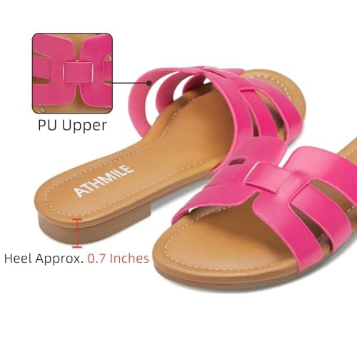 ATHMILE Sandals for Women 2026 Vacation Womens Sandals Dressy Summer Flats Sandals Women Slides for Party Wedding Beach - Thumbnail 3