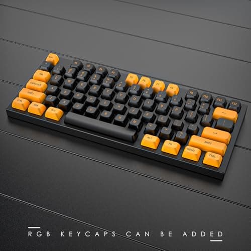 CSA Profile Keycaps Double Shot PBT, Thocky Sound Orange Black 150 Keys Set for MX Switches Aula F99/F75 Mechanical Keyboard, with 6.25U/7U Spacebar - Thumbnail 3