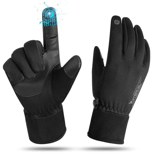 ATERCEL Winter Gloves - Men & Women's Cold Weather Touchscreen Warm & Waterproof Sports Gloves for Cycling, Running, Driving & Skiing - Large