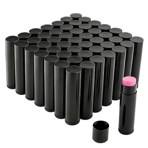 Pilloze 50pcs Lip Balm tubes Empty, 5.5ml (3/16 Oz), Black Lip Balm Container Bulk with Caps, Perfect for Kip Balm, Lip Gloss,Eeodorant, Chapstick, BPA Free & Leak Free, Portable (50, Black) - Image 1