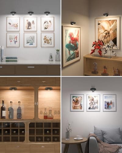 WILLED Picture Lights for Wall Rechargeable,Wireless Battery Operated Art Lighting for Paintings,Puck Lights with Remote,Picture Frame Lights,Dimmable & TimerWireless,Magnetic Gallery Light - Thumbnail 5