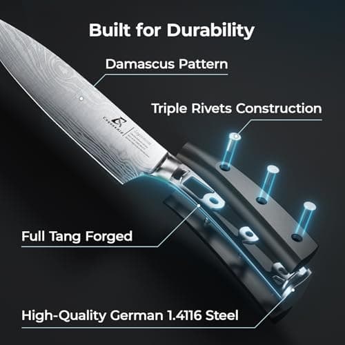 CoquusAid Kitchen Knives Set, 4 PCS Professional Chef Knife Set, Razor Sharp High Carbon Stainless Steel Knife Set, Ergonomic Handle Design, Ideal for Everyday Home Use, Perfect Gifts for Kitchen - Thumbnail 4
