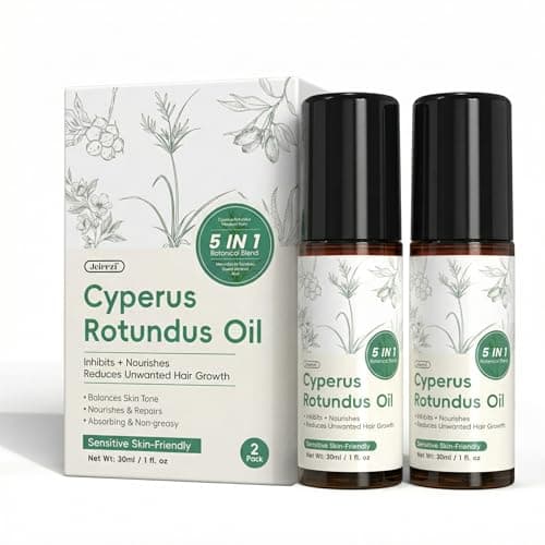 Jeirrzi Cyperus Rotundus Oil Roll-On, Roll-On 2-in-1 Hair Growth Inhibitor & Skin Nourishing Serum, 5-Botanical Elixir to Reduce Unwanted Hair & Smooth Skin 2-Pack (2 x 1oz) - Image 1