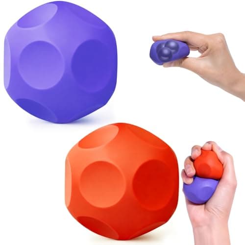 Olaivy Sensory Stress Balls - Fidget Toys for Adults & Teen, Silicone Polyhedron Hand Therapy Ball with Beads Inside Relief Stress Squeeze Toy for Autism & ADHD, Office Desk Toy - Image 1