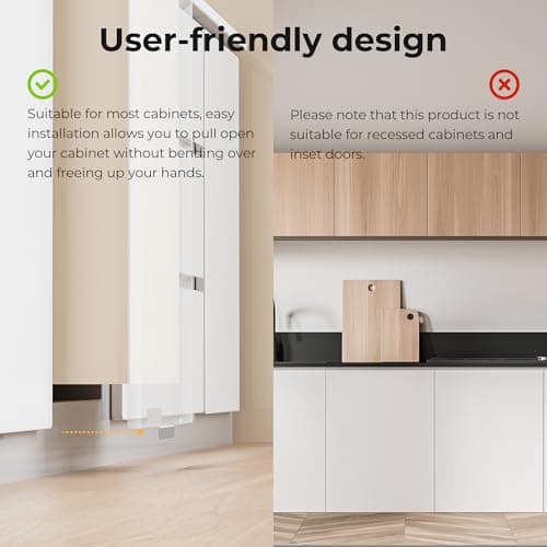 Adzyz Under Cabinet Foot Pull with Adhesive and Screws,Hands Free Garbage Drawer Toe Foot Pull Opener Suitable for Kitchen Trash Cabinet Drawer (White) - Thumbnail 4