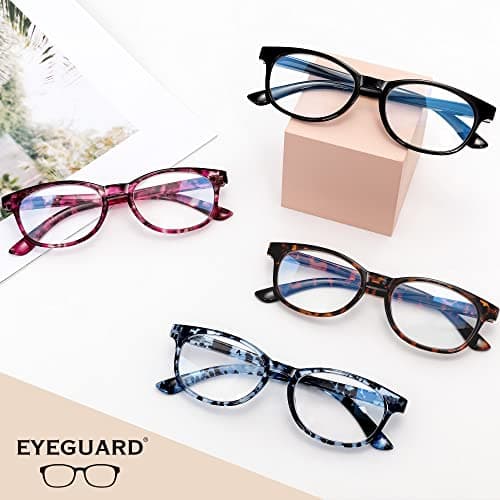 EYEGUARD Blue Light Reading Glasses 4 Pack Fashion Spring Hinge Readers for Women Computer Eyeglasses - Thumbnail 6