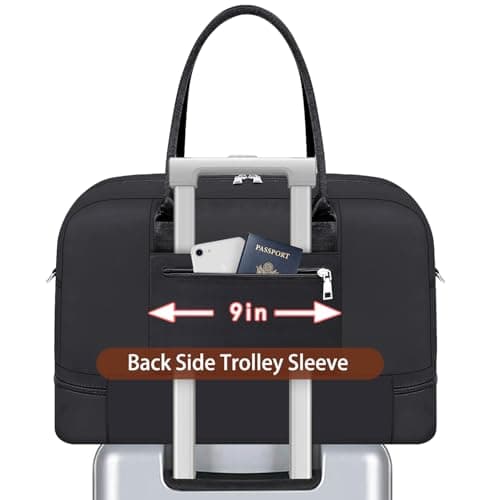 IBFUN Weekender Bags for Women, 3PCS 21" Large Travel Duffle Carry On with Crossbody Bag & Toiletry Bag, Water-Resistant Shoe Compartment, Trolley Sleeve, for Business Weekend Overnight Trips - Thumbnail 3