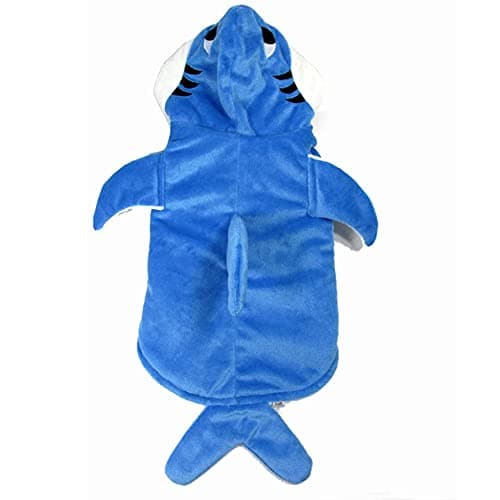 NACOCO Dog Shark Costume Cute Pet Clothes Halloween Holiday Coat Hoodie for Cats and Dogs (Blue, S) - Thumbnail 5