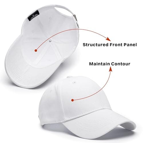 spxkd Structured Baseball Hats for Men Women Breathable Washed Cotton Baseball Caps Adjustable Golf Dad Hat for Wide Occasion - Thumbnail 3