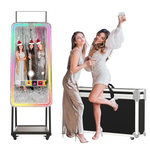 MWE Magic Mirror Photo Booth Machine Touch Screen with Printer,12MP 4K HD Camera,RGB Surround Light Music Sync,Professional Photography Light,Dual System,Software APP Remote Control (47in) - Image 1