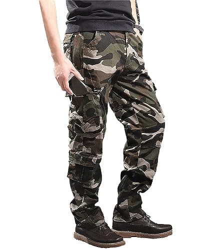 BAYAMO Mens Camo Cargo Pants Military Fatigue BDU Pant Hunting Combat Work Hiking Casual Pants with 8 Pockets (Camo Green,38) - Thumbnail 4