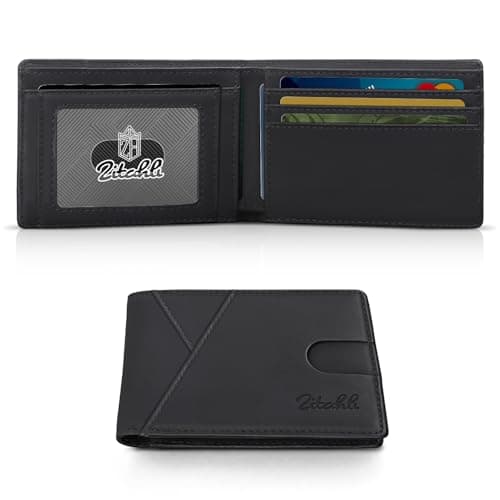 Zitahli Bifold Wallets for Men - Slim RFID Leather Credit Card Holder for 6-11 Cards, Minimalist Thin Wallet with ID Window & Cash Slot,Front Pockt Carteras Para Hombres, Birthday Gifts for Men - Image 1